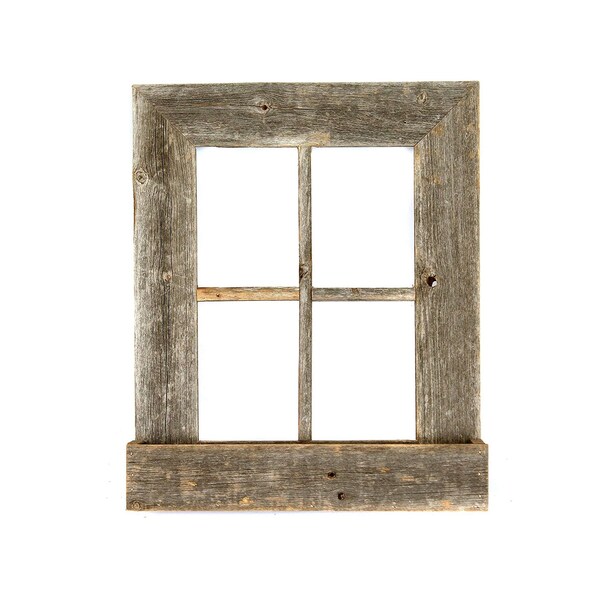 Barnwoodusa Rustic Farmhouse Reclaimed 22x18 Window Planter Frame (Weathered Gray) - 672713210993