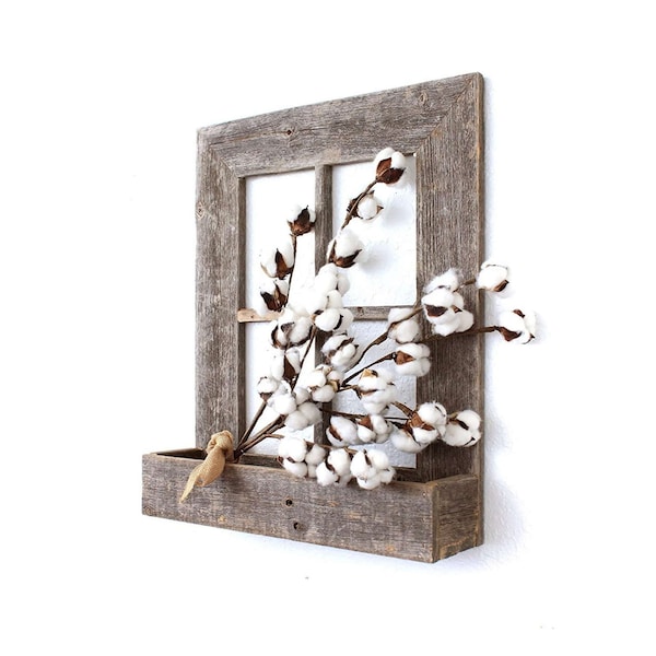 Barnwoodusa Rustic Farmhouse Reclaimed 22x18 Window Planter Frame (Weathered Gray) - 672713210993