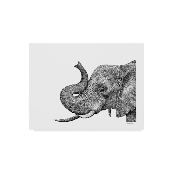 Trademark Fine Art Let Your Art Soar 'Elephant Line Art' Canvas Art, 14x19 - ALI42503-C1419GG