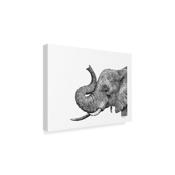 Trademark Fine Art Let Your Art Soar 'Elephant Line Art' Canvas Art, 14x19 - ALI42503-C1419GG