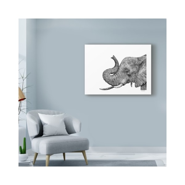 Trademark Fine Art Let Your Art Soar 'Elephant Line Art' Canvas Art, 14x19 - ALI42503-C1419GG