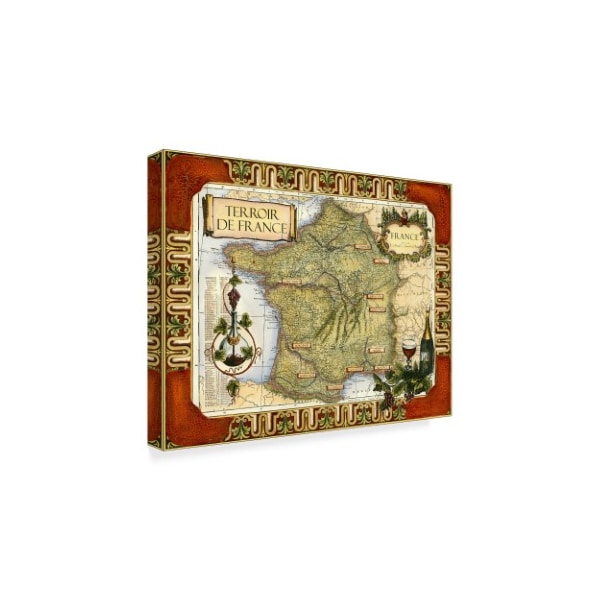 Trademark Fine Art Unknown 'Wine Map Of France On Cgp' Canvas Art, 14x19 - WAG02290-C1419GG