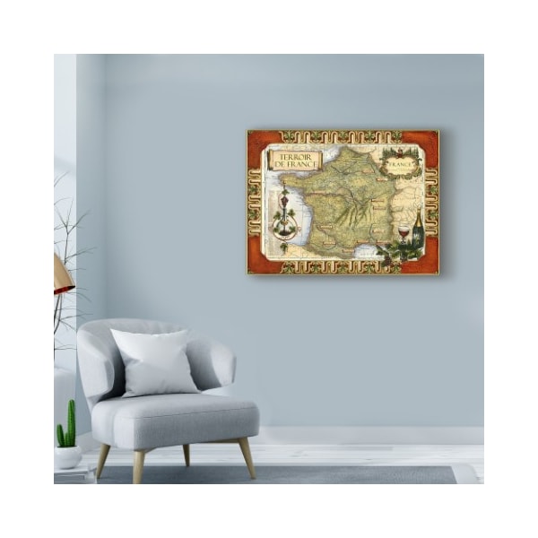 Trademark Fine Art Unknown 'Wine Map Of France On Cgp' Canvas Art, 14x19 - WAG02290-C1419GG