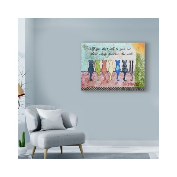 Trademark Fine Art Let Your Art Soar 'Cat Talk' Canvas Art, 14x19 - ALI42478-C1419GG
