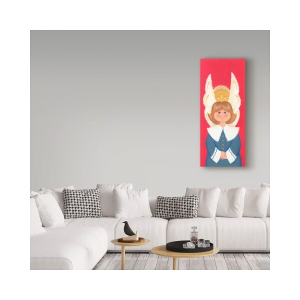 Trademark Fine Art Beverly Johnston 'Blue Angel On Red' Canvas Art, 10x24 - ALI40061-C1024GG