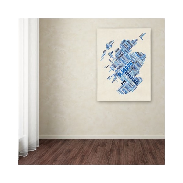Trademark Fine Art Michael Tompsett 'Scotland Typography Text Map 5' Canvas Art, 14x19 - MT0892-C1419GG