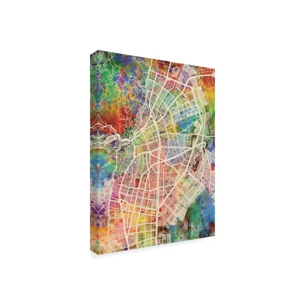 Trademark Fine Art Michael Tompsett 'Cali Colombia City Map' Canvas Art, 14x19 - MT02317-C1419GG