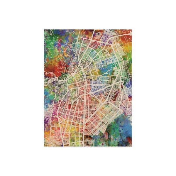 Trademark Fine Art Michael Tompsett 'Cali Colombia City Map' Canvas Art, 14x19 - MT02317-C1419GG