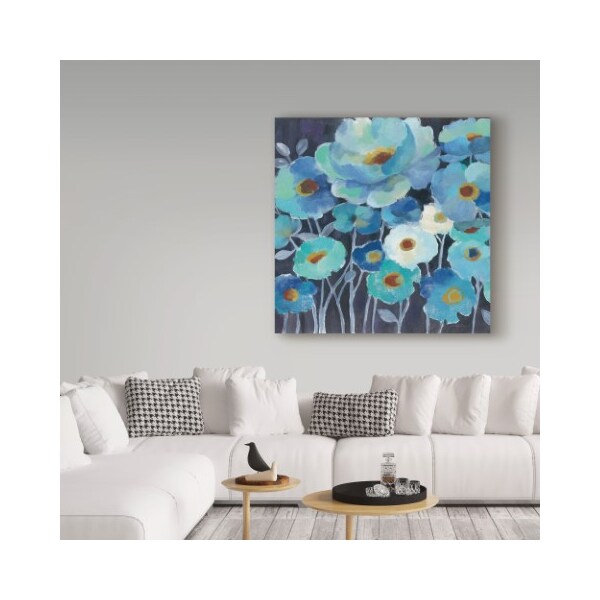 Trademark Fine Art Silvia Vassileva 'Indigo Flowers Ii' Canvas Art, 14x14 - WAP06768-C1414GG