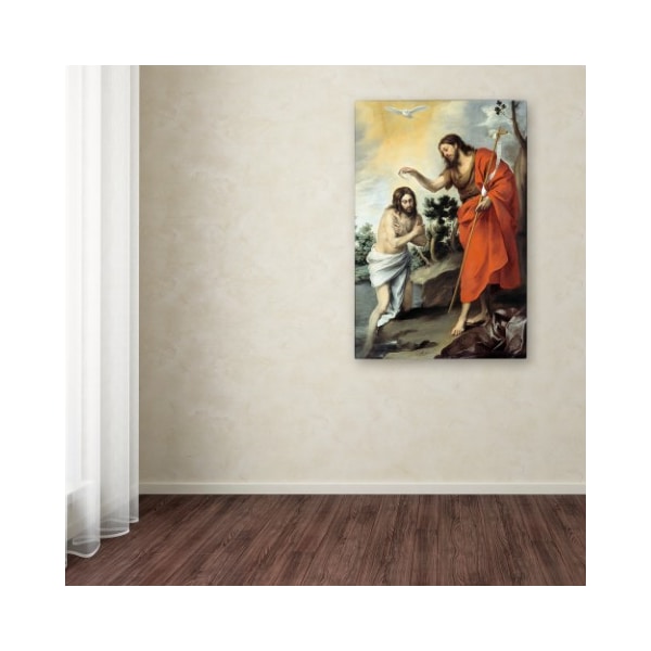 Trademark Fine Art Bartolome Murillo 'The Baptism Of Christ' Canvas Art, 12x19 - AA01020-C1219GG