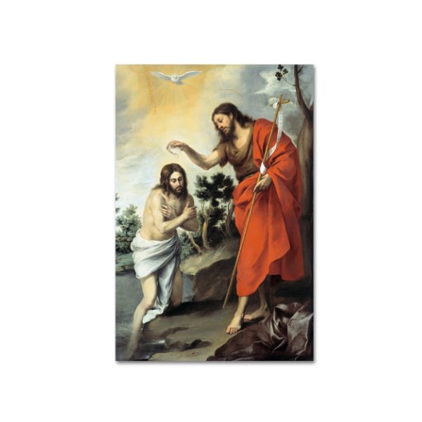 Trademark Fine Art Bartolome Murillo 'The Baptism Of Christ' Canvas Art, 12x19 - AA01020-C1219GG