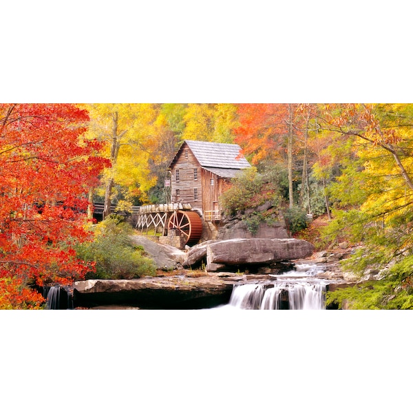 Biggies Scenes Window Well Scenes-Waterwheel, 80 in wide x 40 in high - BG-WW-WWL-80