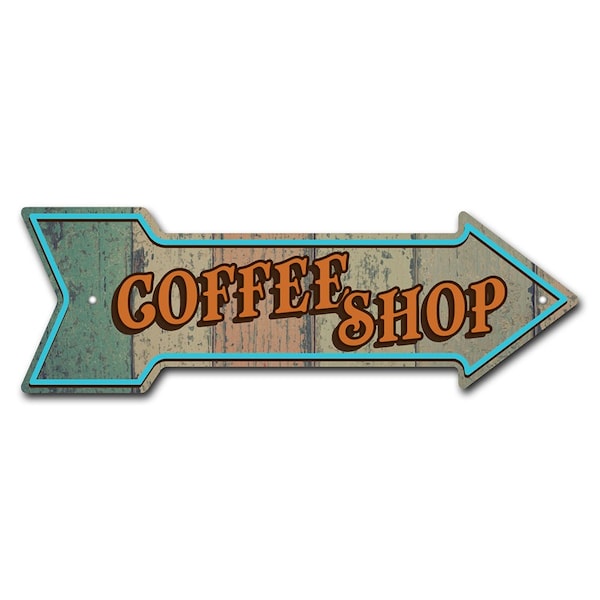 Signmission Coffee Shop Arrow Sign Funny Home Decor 18in Wide - P-ARROW-999909
