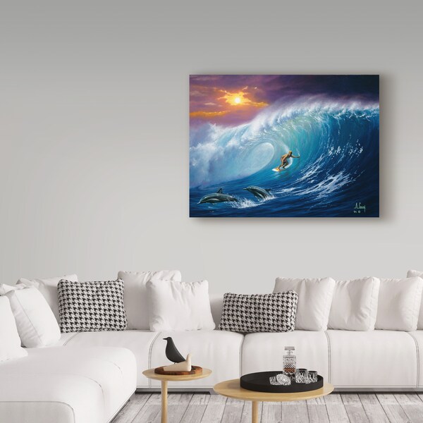 Trademark Fine Art Anthony Casay 'Surfer Over Water' Canvas Art, 14x19 - ALI20258-C1419GG