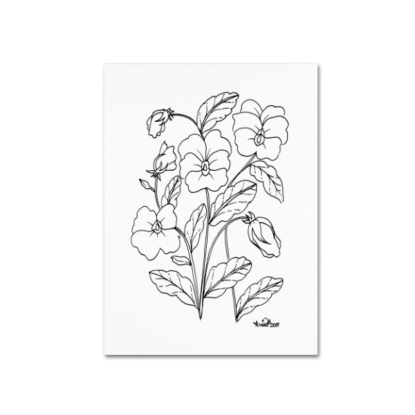 Trademark Fine Art KCDoodleArt 'Simple Flower Doodle 3' Canvas Art, 35x47 - ALI3554-C3547GG