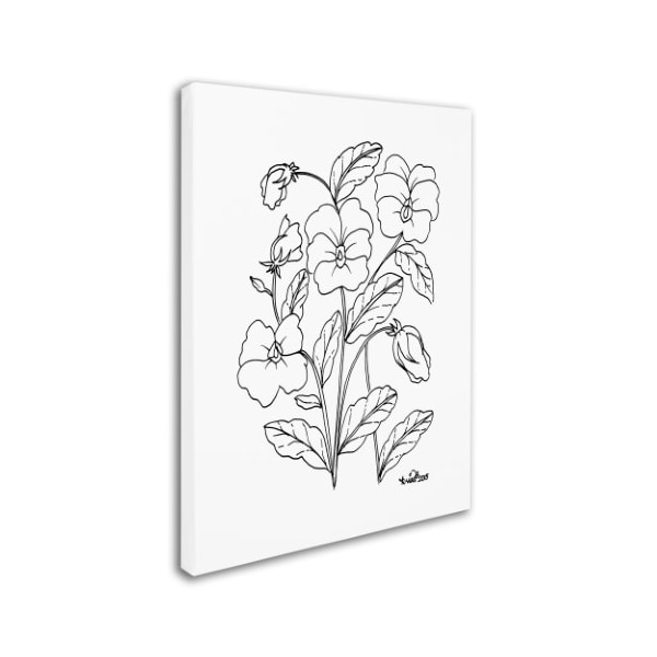 Trademark Fine Art KCDoodleArt 'Simple Flower Doodle 3' Canvas Art, 35x47 - ALI3554-C3547GG