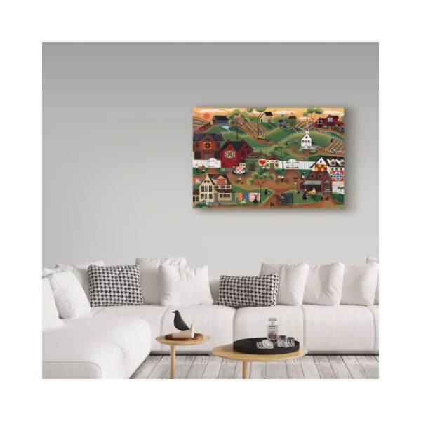 Trademark Fine Art Cheryl Bartley 'Amish Quilt Village' Canvas Art, 12x19 - ALI40893-C1219GG