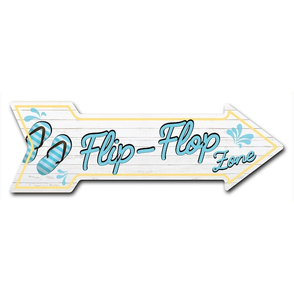 Signmission Flip Flop Zone Arrow Decal Funny Home Decor 36in Wide - D-A-12-999867