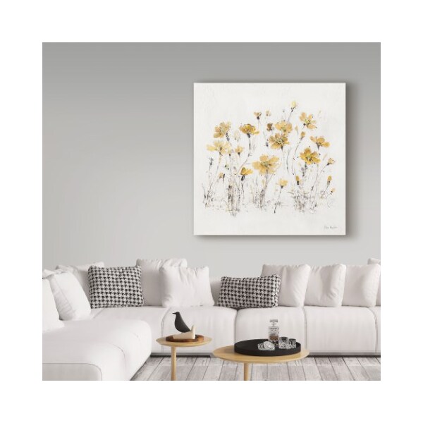 Trademark Fine Art Lisa Audit 'Wildflowers Iii Yellow On White' Canvas Art, 14x14 - WAP04180-C1414GG