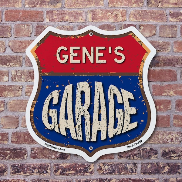 Signmission Gene's Garage, 12 inch X 12 inch, Plastic Sign, 2PK - SHI-P-2PACK-12-383-GENE