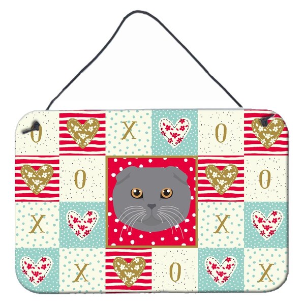 Carolines Treasures 8 x 12 in. Scottish Fold Cat Love Wall or Door Hanging Prints - CK5158DS812