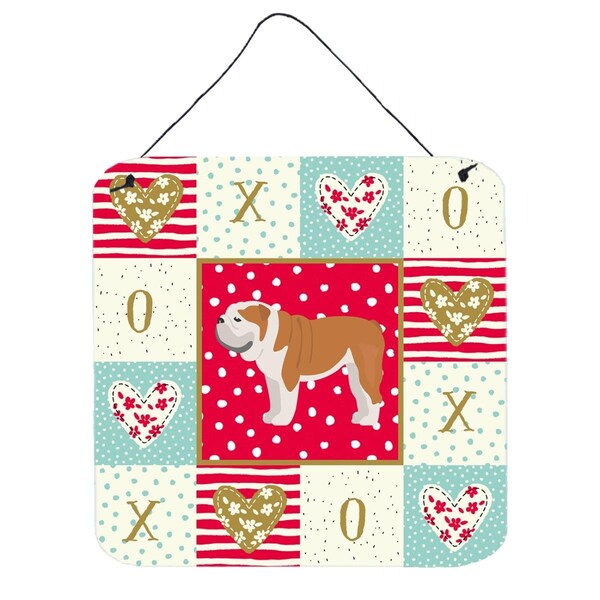 Carolines Treasures 6 x 6 in. English Bulldog No.1 Love Wall or Door Hanging Prints - CK5830DS66