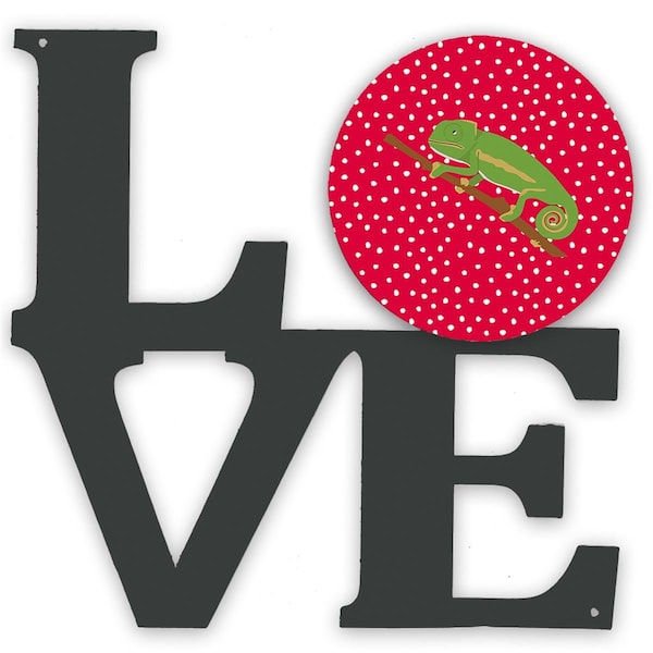 Carolines Treasures 11.5 x 11.75 in. Chameleon Metal Artwork Love Wall Decor - CK5531WALV