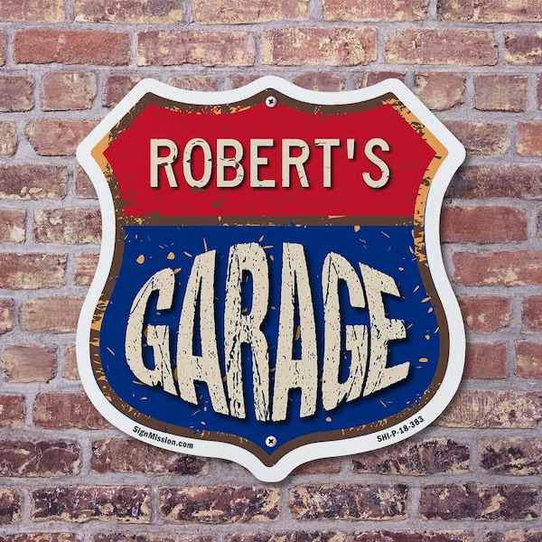Signmission Robert's Garage, 12 inch X 12 inch, Plastic Sign, 2PK - SHI-P-2PACK-12-383-ROBERT