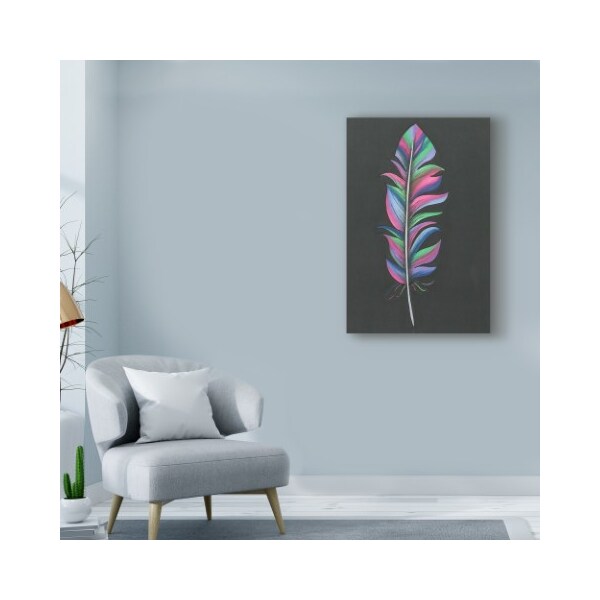 Trademark Fine Art Nicky Kumar 'Colorful Feather' Canvas Art, 22x32 - ALI43899-C2232GG