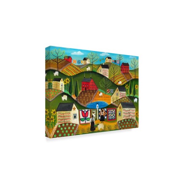Trademark Fine Art Cheryl Bartley 'Country Garden Folk Art Quilts' Canvas Art, 14x19 - ALI40907-C1419GG