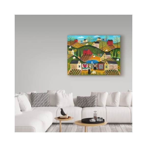Trademark Fine Art Cheryl Bartley 'Country Garden Folk Art Quilts' Canvas Art, 14x19 - ALI40907-C1419GG