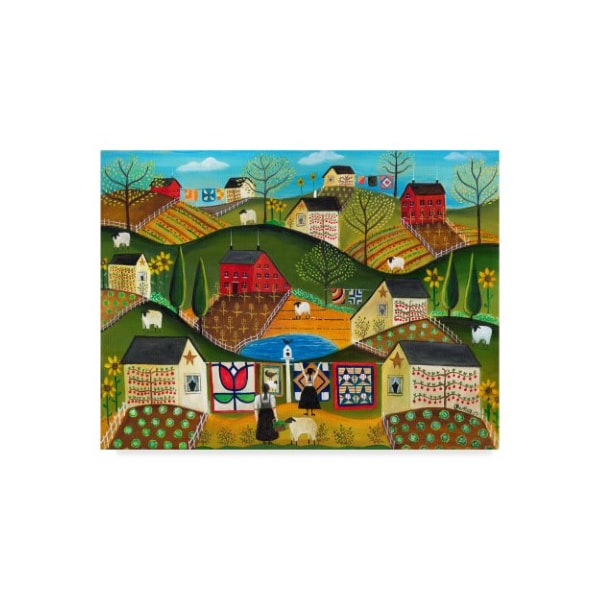 Trademark Fine Art Cheryl Bartley 'Country Garden Folk Art Quilts' Canvas Art, 14x19 - ALI40907-C1419GG