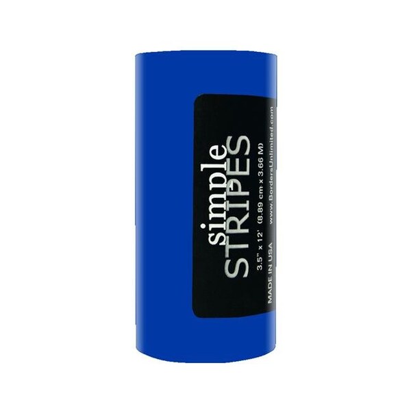 Borders Unlimited Borders Unlimited 30022 3.5 in. x 12 ft. Simple Stripes; Royal Blue - 30022