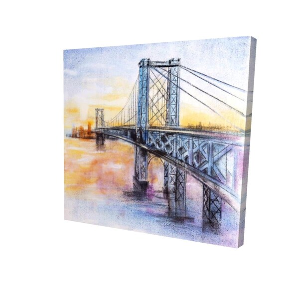 Begin Home Decor 16 x 16 in. Abstract Brooklyn Bridge-Print on Canvas - 2080-1616-CI210