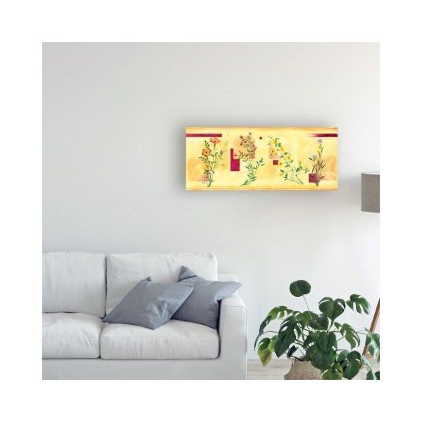 Trademark Fine Art Pablo Esteban 'Pink Overgrown Flowers' Canvas Art, 20x47 - ALI45054-C2047GG