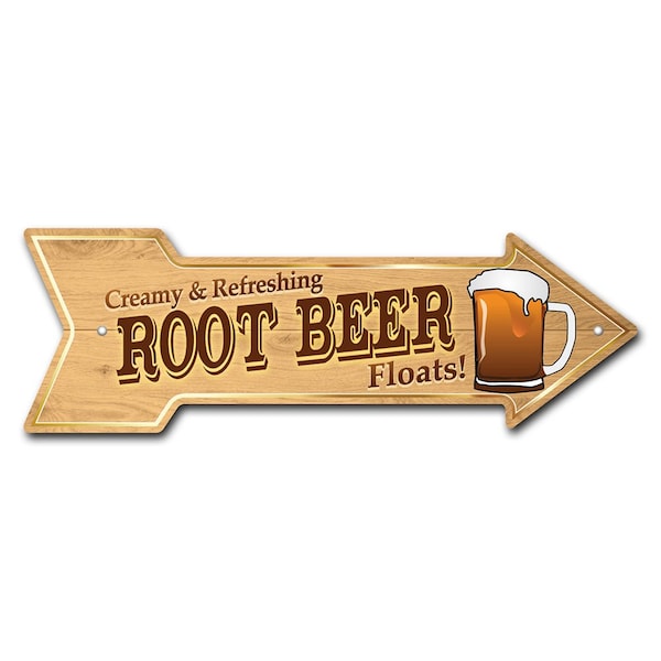 Signmission Root Beer Arrow Sign Funny Home Decor 24in Wide - P-ARROW8-999640