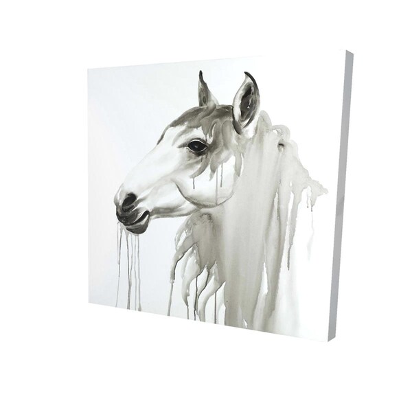 Fondo 32 x 32 in. Beautiful White Horse-Print on Canvas - FO2793526