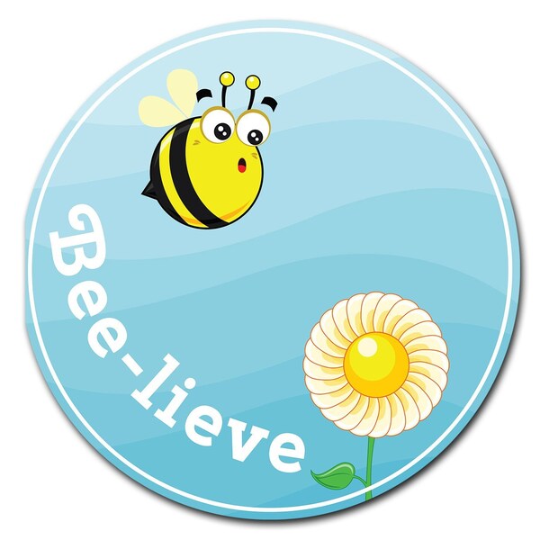 Signmission Bee-lieve Circle Corrugated Plastic Sign - C-12-CIR-BEE-LIEVE