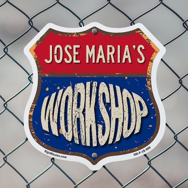 Signmission Jose Maria's Workshop, 18 inch X 18 inch, Plastic Sign, 2PK - SHI-P-2PACK-18-489-JOSE MARIA