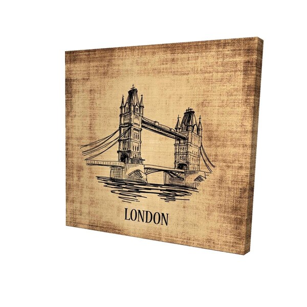 Fondo 32 x 32 in. Tower Bridge Illustration-Print on Canvas - FO3331853