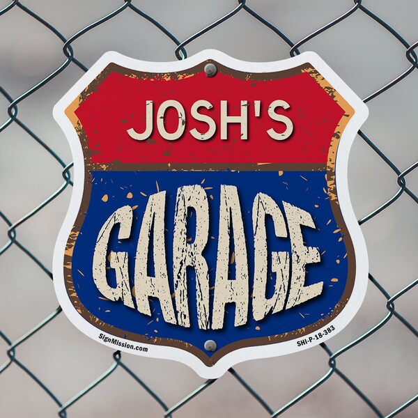 Signmission Josh's Garage, 6 Inch X 6 Inch, Plastic Sign - SHI-P-6-383-JOSH