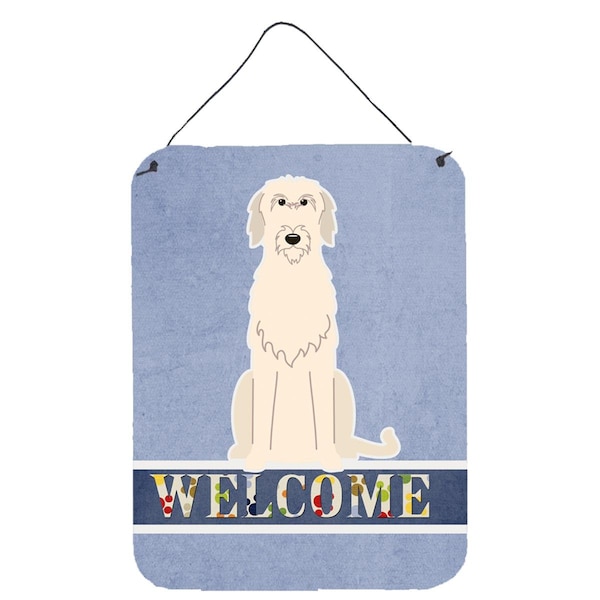Carolines Treasures Irish Wolfhound Welcome Wall or Door Hanging Prints - BB5646DS1216