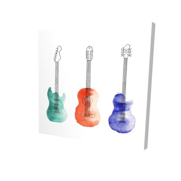 Begin Home Decor 32 x 32 in. Three Guitars-Print on Canvas - 2080-3232-MU45