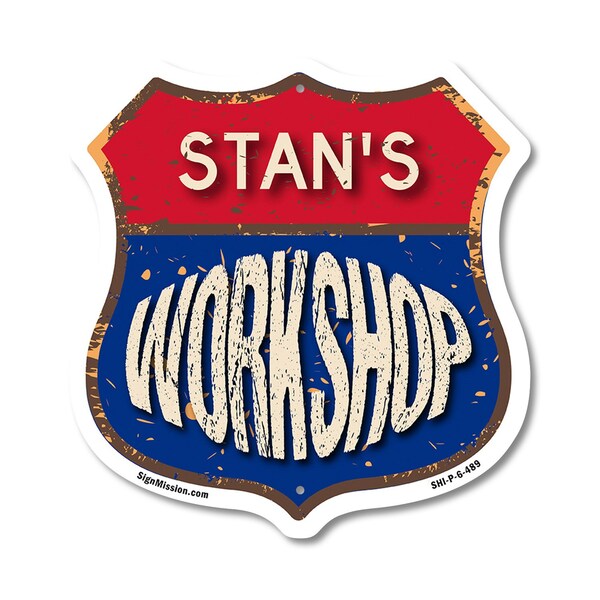 Signmission Stan's Workshop, 6 Inch X 6 Inch, Plastic Sign - SHI-P-6-489-STAN