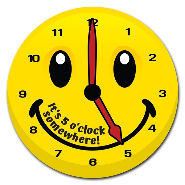 Signmission Emoji 5 Oclock Circle Corrugated Plastic Sign - C-12-CIR-EMOJI 5 OCLOCK