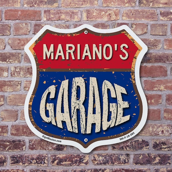 Signmission Mariano's Garage, 12 inch X 12 inch, Aluminum Metal Sign, 5PK - SHI-A-5PACK-12-383-MARIANO