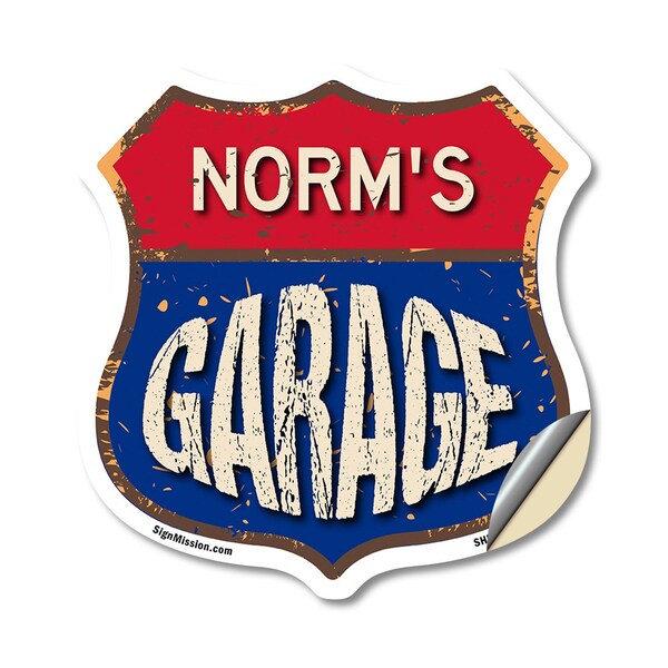 Signmission Norm's Garage, 12 Inch X 12 Inch, Vinyl Decal - SHI-D-12-383-NORM
