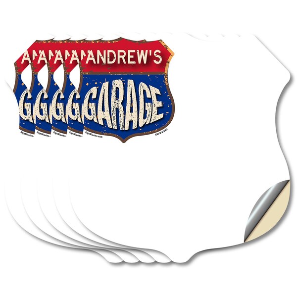 Signmission Andrew's Garage, 6 inch X 6 inch, Vinyl Decal, 5PK - SHI-D-5PACK-6-383-ANDREW