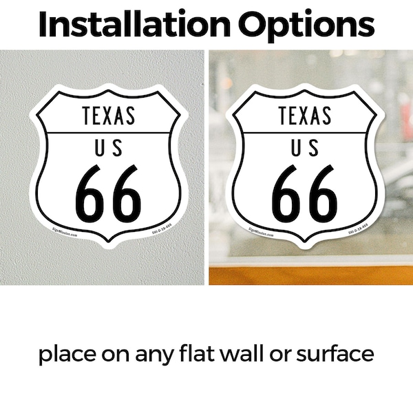 Signmission Texas Route Marker Shield Sign Us 66, 6 inch X 6 inch, Vinyl Decal, 5PK - SHI-D-5PACK-6-466