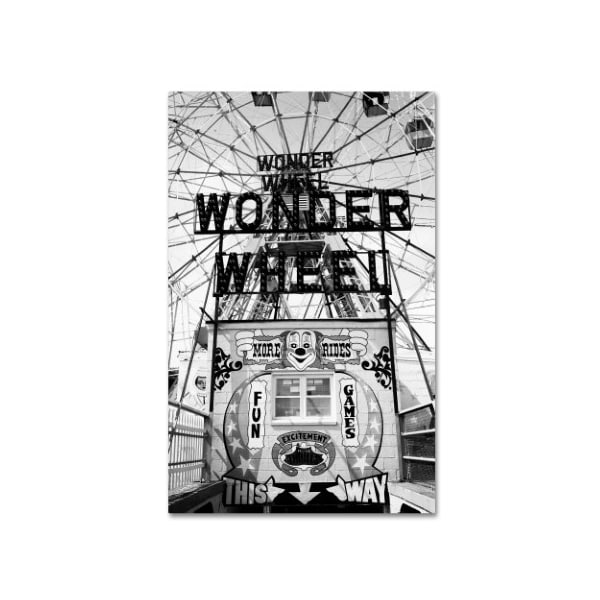 Trademark Fine Art Yale Gurney 'Coney Island Wonder Wheel This Way' Canvas Art, 12x19 - YG7111-C1219GG